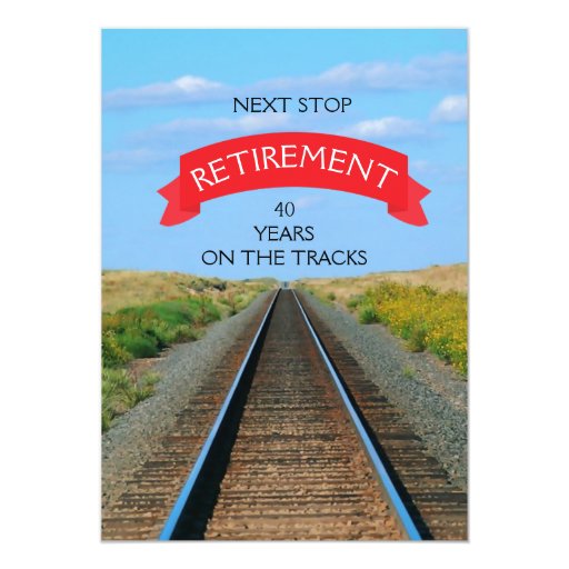 Railroad Railway Train Track Retirement Party Personalized Invites