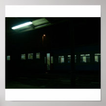 Railway station in the Night Poster