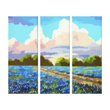 Rain For The Bluebonnets Stretched Canvas Print
