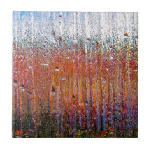 rain on colourful glass tiles
