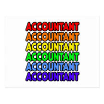 Rainbow Accountant Postcard