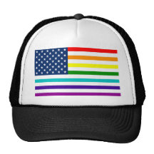 Rainbow American Flag Trucker Hats
