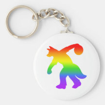 Rainbow Anthro Canine Bowling Keychain 0001