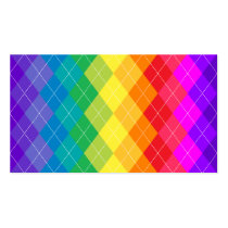 Rainbow Argyle Pattern business cards