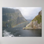 Rainbow at National park Fiordland New Zealand Print