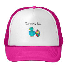 Rainbow blue peacock mesh hat