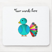 Rainbow blue peacock mousepads