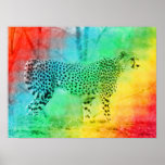 Rainbow Cheetah Poster