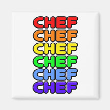 Rainbow Chef Refrigerator Magnet