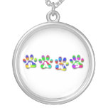 Rainbow Colour Pawprints Sterling Silver Jewellery Jewelry