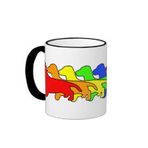 Rainbow Dachshund Coffee Mugs