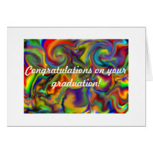 rainbow design graduations card hand illuatrated