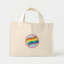 Rainbow Flag Logo Design Tote Bags - text optional