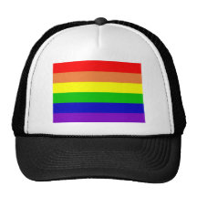 rainbow flag trucker hat