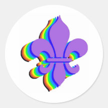 Rainbow Fleur De Lis Stickers