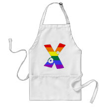 Rainbow Flower Initials X Aprons