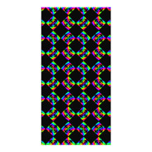 Rainbow Flowers. Bright Pattern on Black. Picture Card