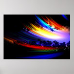 Rainbow Fractal Art Splatter Design Print