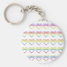 Rainbow Gay Pride Hearts (2) Keychains