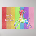 Rainbow Giraffe Poster