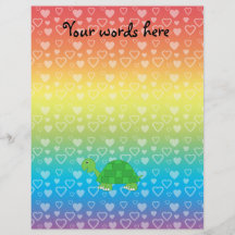 Rainbow hearts baby turtle custom flyer