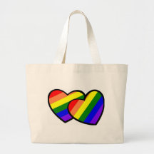 Rainbow Hearts Tote Bags