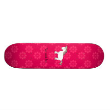 Rainbow horse pink flowers skate decks