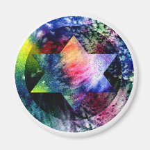 Rainbow Jewish Star of David Fridge Magnet