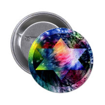 Rainbow Jewish Star Pin