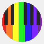 Rainbow Keyboard Round Sticker