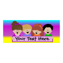Rainbow Kids Daycare Banner posters
