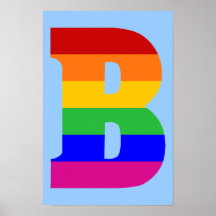 Rainbow Letter B Posters