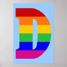 Rainbow Letter D Posters