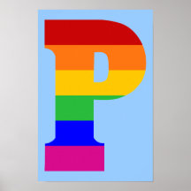 Rainbow Letter P Posters