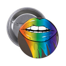 Rainbow Lips... Luscious Button