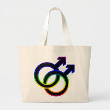 Rainbow Male Homosexual Symbol Canvas Bag