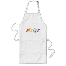 Rainbow Music Notes Aprons
