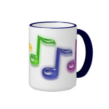 Rainbow Music Notes mugs