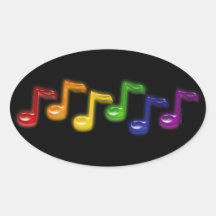 Rainbow Music Notes Stickers