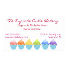 Rainbow Ombre Cupcakes Business Card