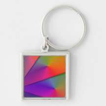 Rainbow Origami – Indigo & Magenta Swirls Key Chain