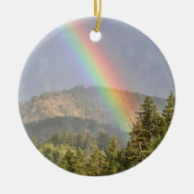 Rainbow Over the Mountains Christmas Tree Ornament