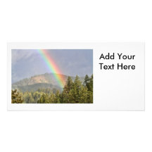 Rainbow Over the Mountains Personalized Photo Card