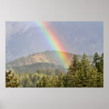 Rainbow Over the Mountains Poster
