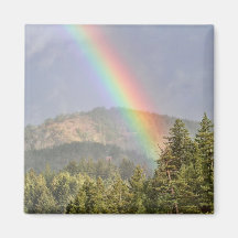 Rainbow Over the Mountains Refrigerator Magnet