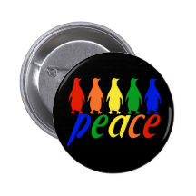 Rainbow Peace Penguins Pins