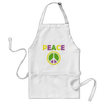 rainbow peace sign apron