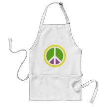 rainbow peace sign aprons