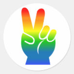 Rainbow Peace Sign Round Sticker