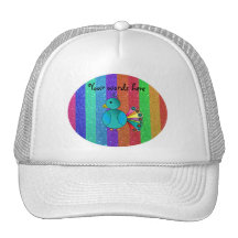 Rainbow peacock rainbow glitter hat